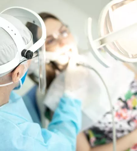 Patient undergoing dental exam