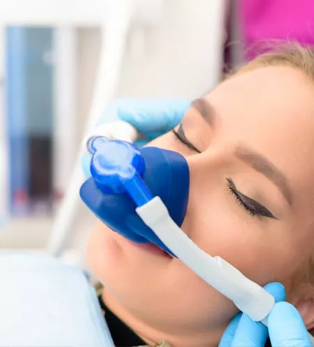 Woman receiving nitrous oxide