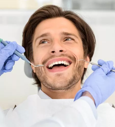 Smiling dental patient